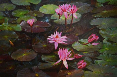 Lotus Pond Painting - Famous Paintings of Thailand l Royal Thai Art