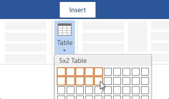 Insert a table - Frequently Asked Questions