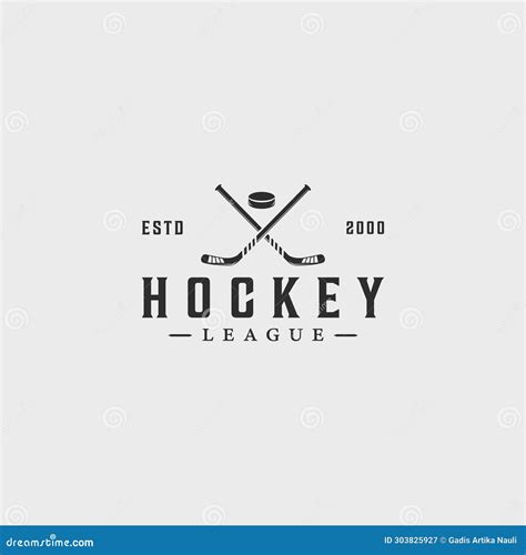 Ice Hockey Stick and Puck Logo Vintage Vector Illustration Template Icon Graphic Design Stock ...