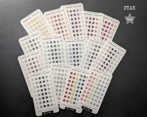 Transparent Star Stickers 5mm Tiny Clear Matte Color Star - Etsy