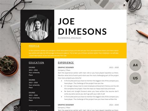 Resume Design Template, Cv Template, Resume Templates, Minimal Resume ...