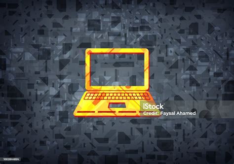 Laptop Icon Black Background Stock Illustration - Download Image Now ...