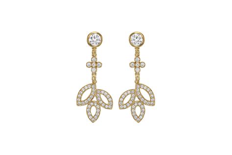 Lily Cluster by Harry Winston, Diamond Drop Earrings in Yellow Gold Yellow Gold Drop Earrings ...