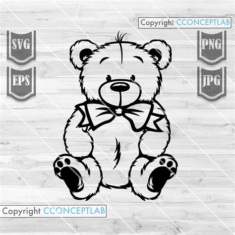 Cute Teddy Bear Illustration Svg File Teddy Svg Teddy | Etsy