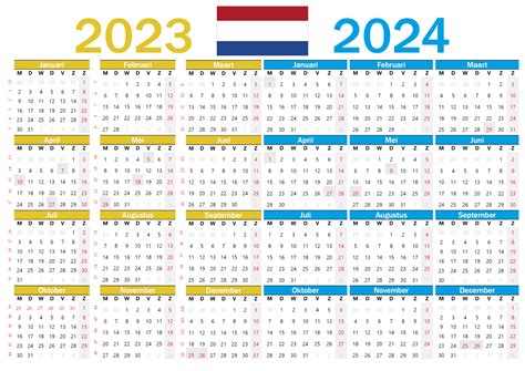 Jaarkalender 2023 2024 Met Weeknummers - Image to u