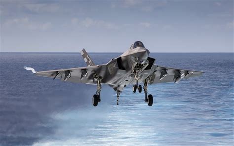 Download wallpapers Lockheed Martin F-35 Lightning II, sea, fighter ...