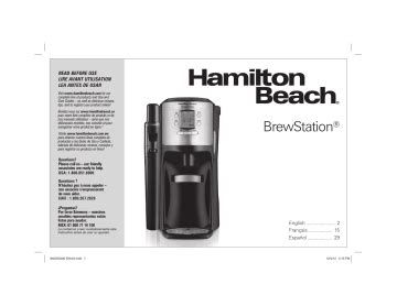 Hamilton Beach BrewStation 49150 Use & Care Manual | Manualzz