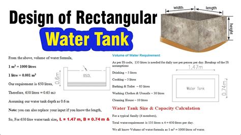 Design of Rectangular water tank - Design of Water Tank Civil Engineering videos - YouTube