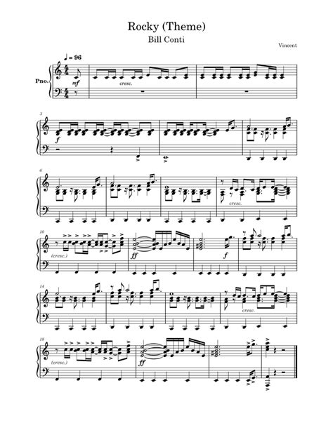 Rocky (Theme) Sheet music for Piano (Solo) | Musescore.com