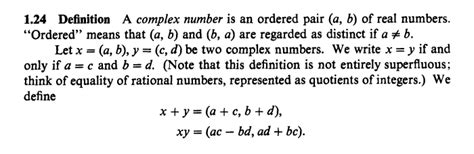 calculus - Alternative definition of complex number, showing it is equivalent to the tradidional ...