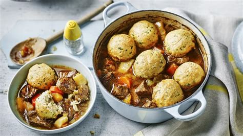 Beef stew with light herby dumplings recipe - BBC Food