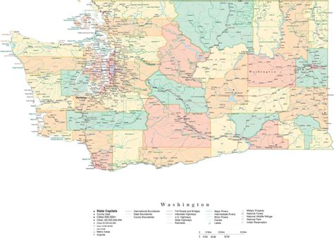 State Map Of Washington State With Cities - Cities And Towns Map