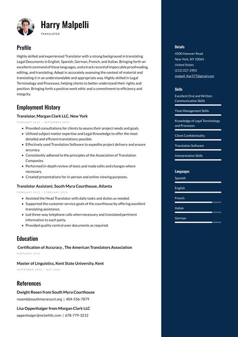 Translator Resume Examples & Templates (2024) · Resume.io