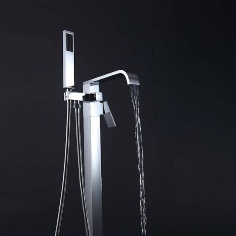 LANBO Chrome Plating 1-handle Freestanding Mid-arc Bathtub Faucet with ...