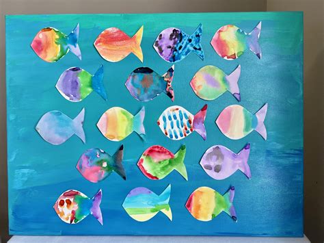 Simple Art Auction Idea - Watercolor Fish - The Mom Touch
