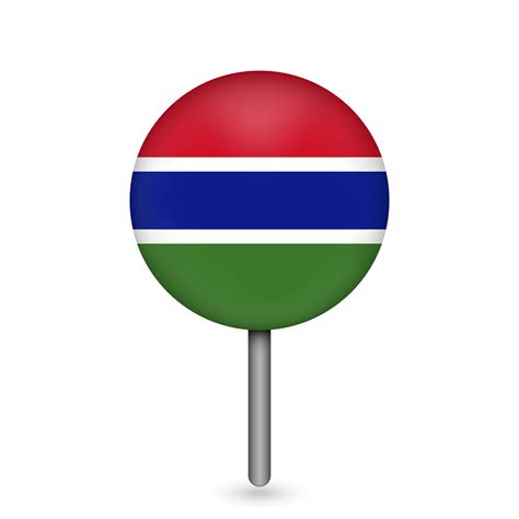 Map pointer with contry Gambia. Gambia flag. Vector illustration ...