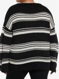 Black & White Stripe Boatneck Girls Knit Sweater Plus Size | Hot Topic