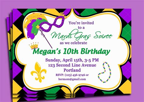 Mardi Gras Party Invitation