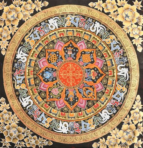 Vishva-Vajra Mandala with Ashtamangala Symbols (Tibetan Buddhist)