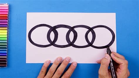 How to draw Audi Logo