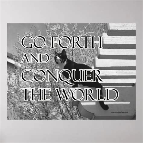 Go Forth and Conquer Motivational Cat Poster | Zazzle