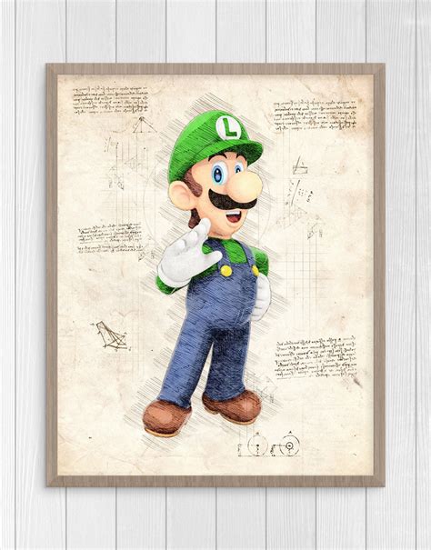 Super Mario Poster Luigi Poster Super Mario Print Luigi - Etsy