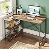 Bestier L Shaped Desk Small Corner Desk with Shelves 120CM Reversible Computer Desk Writing ...