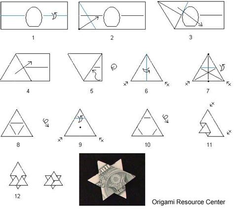 Dollar Star of David | Money Origami Diagrams | Origami Resource Center