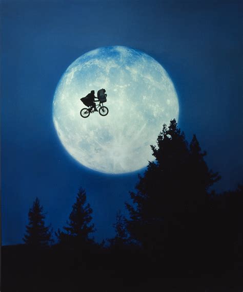 E.T. The Extra-Terrestrial (1982), artwork transparency, bicycle style, US | Original Film ...