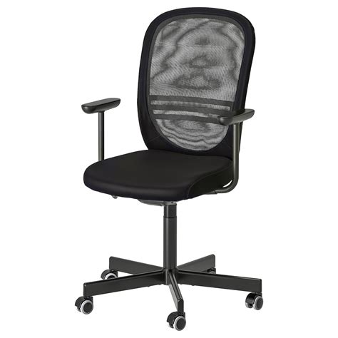 FLINTAN office chair with armrests, black - IKEA