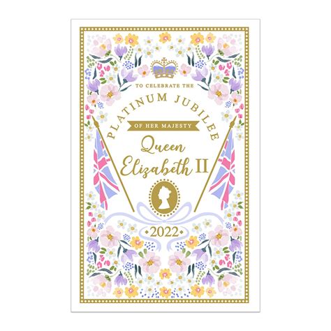 Queen Elizabeth II Platinum Jubilee 2022 Cotton Tea Towel - Etsy