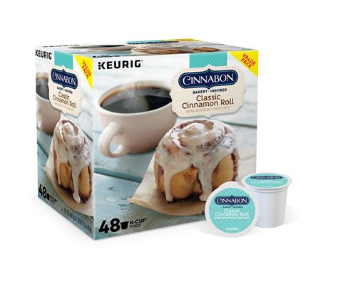 Cinnabon Classic Cinnamon Roll Keurig K-Cup Pods, Light Roast Coffee, 48 Count for Keurig ...