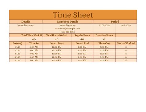 Timesheet Template – Free Google Sheets Template - NEW!