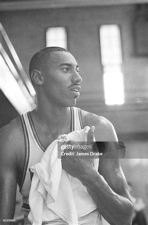 Closeup portrait of Philadelphia Warriors Wilt Chamberlain during ...