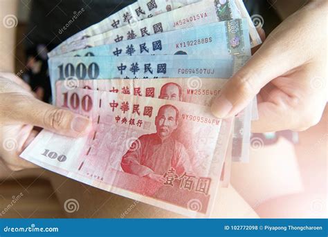 Hands Woman Show New Taiwan Dollar Bills Stock Photo - Image of money, hand: 102772098