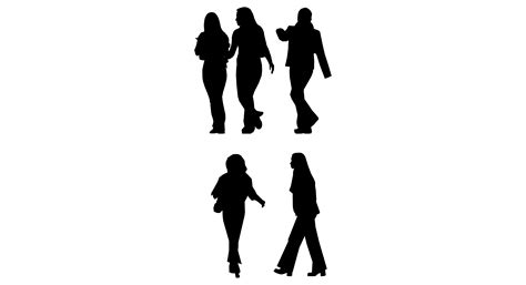 people walking silhouette - Clip Art Library