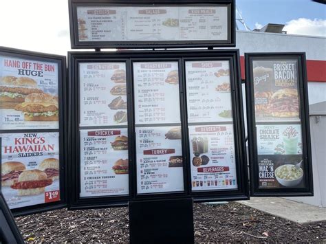 Menu at Arby's fast food, Sacramento, Madison Ave