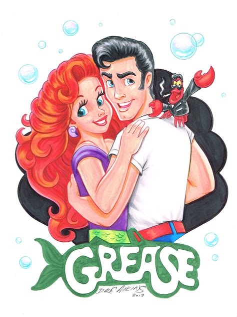 A 2017 Motor City Comic Con Little Mermaid/Grease sketch by Dave Aikins ...