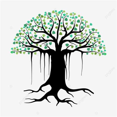 Banyan Tree With Roots, Banyan, Tree, Root PNG and Vector with Transparent Background for Free ...