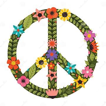 Vector Drawing of Peace Symbol Stock Vector - Illustration of doodle ...