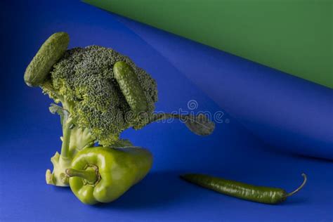 Green Broccoli with Green Vegetables on a Decorative and Abstract Background. Stock Image ...