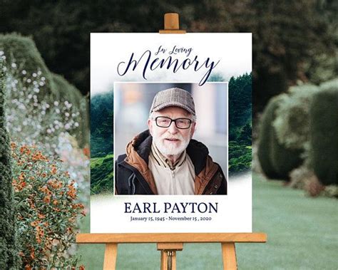 Funeral Poster Picture, Welcome Sign Display for Guest Book Table Celebration of Life Memorial ...