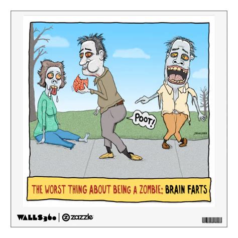 Funny Zombie Brain Farts Wall Decal | Zazzle