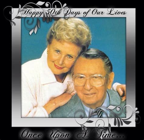 Frances Reid and MacDonald Carey (Alice and Tom) | Days of our lives, Childhood memories, Classic tv