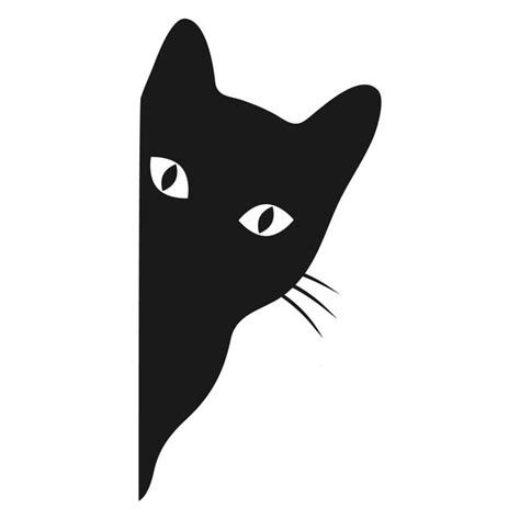 Illustration of a black cat peeking out from the corner 6696150 Vector Art at Vecteezy