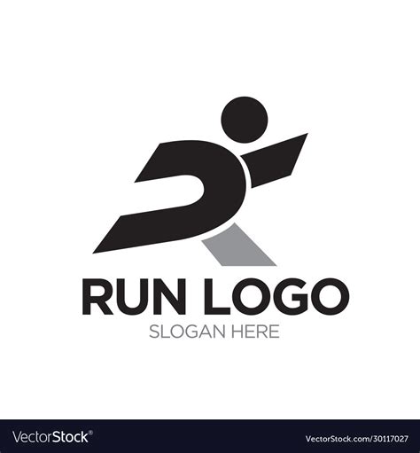 Run logo designs modern and simple Royalty Free Vector Image