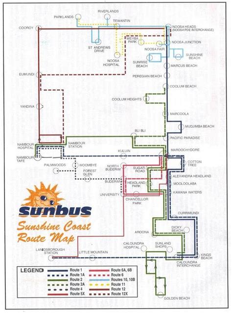 Sunshine Coast Sunbus Early Route Network Map