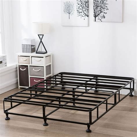 Uenjoy 8 Inch High Smart Box Spring Metal Bed Frame Mattress Foundation Strong Metal Structure ...