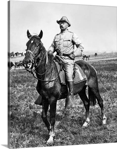 Young Teddy Roosevelt on horseback during the Spanish-American War | Great Big Canvas