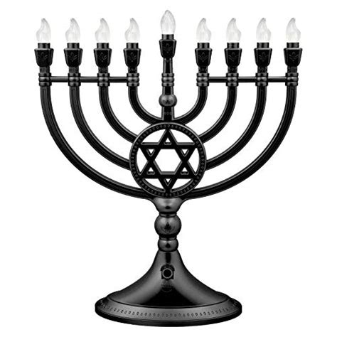 Traditional LED Electric Hanukkah Menorah, Plastic - (Black) – The ...